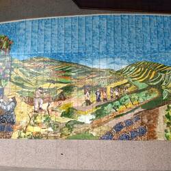 Tiles on a hotel showing Douro life in the fields