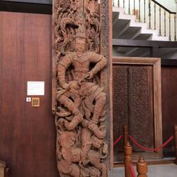 The National Museum of Ayutthaya: wood panel from a door, 15th century