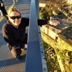 A little skeleton dangling under the bridge