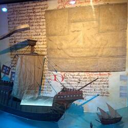 Boat model and on stone