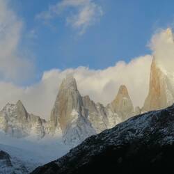 Ganz verschwinden die Wolken am Fitz Roy Massiv leider nicht