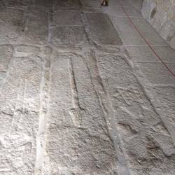 Gravestones on the floor of church