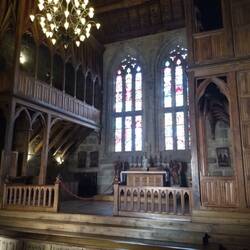 This photo does not do the stained glass window justice!