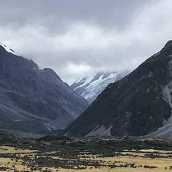 Mt. Cook is behind all the clouds