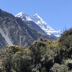 Mount cook in the clearing afternoon skies