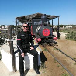 Chris with matching train