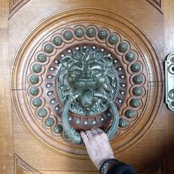A big door knocker