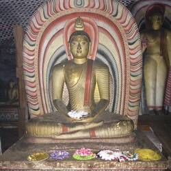 One of many carvings at Dambulla Cave Temple