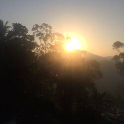 Sunrise as seen from the balcony of our room