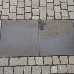 The plaque to remember the spot where over 20,000 books were burnt.