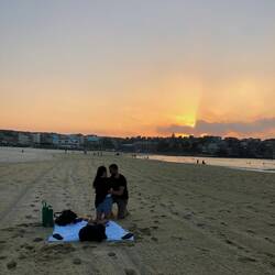 The man proposing at sunrise!