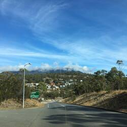 See the clouds covering Mount Wellington