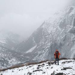 Une petite tempête de neige de lève