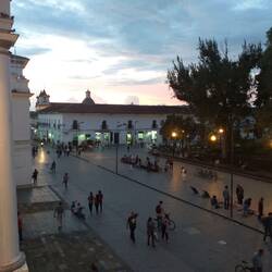 Uitzicht van hostel over main square @ Popayan