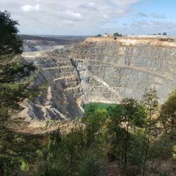 The main Cornwall pit at the mine with 2 other pits behind