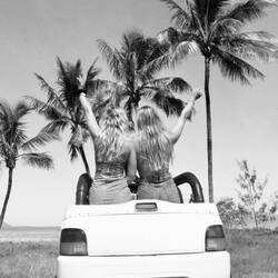 On our barbie car