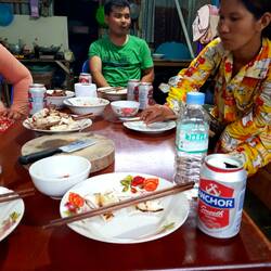 Evining dinner with my hosts