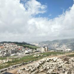 Shechem between Mt Ebal and Mt Gerizim