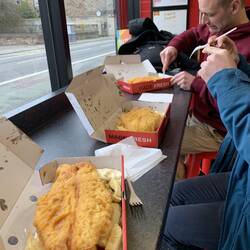 Eindeutig zu große Portion fish&chips