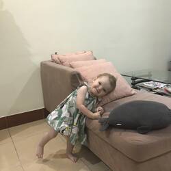 Aurora enjoying another kid friendly restaurant