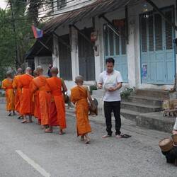 Alms round in Luang Prabang