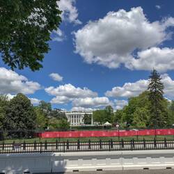 White House, red barriers