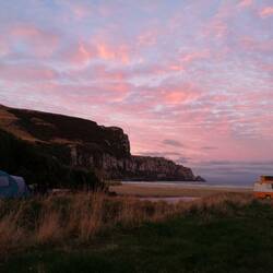 At dusk at the Purakaunui Bay Campsite 😍