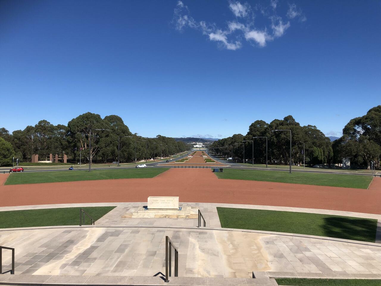 Anzac Parade / Parliament House from Australian War Memorial; Canberra