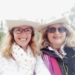 Rosie and I with our tour hats on