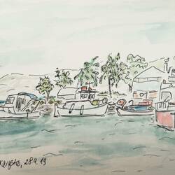 Fischerboote als Malmotiv