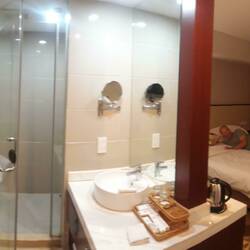 Our room....with a glass door toilet
