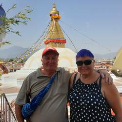View from the Resturant to Boudhanath Stupa