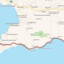 Map of our trip from Salerno to Sorrento