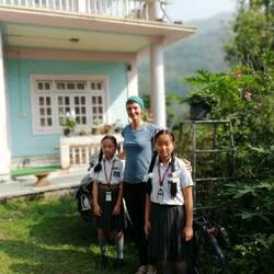 In the morning, with Santosh's young cousins, whom he adopted
