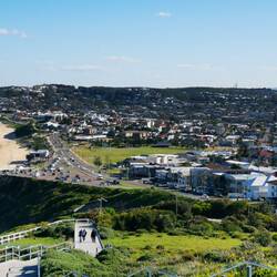 Blick auf Newcastle vom Memorial Walk