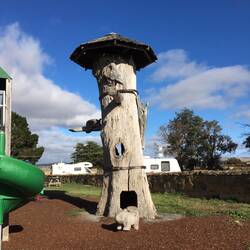This old trees has been holloed out for the kids to climb in