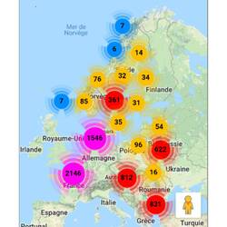The density of the warmshowers community in Europe