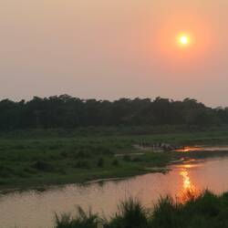 Sonnenuntergang im Chitwan Nationalpark