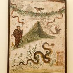 Bacchus and Vesuvius frescoe from Pompeii
