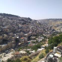 View from Beit Hatzofeh Lookout in the City of David looking south down the Kidron Valley