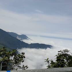 Above the clouds on our way to the border