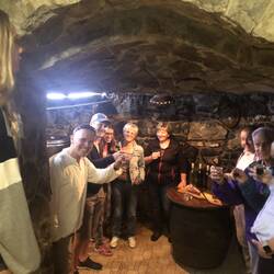 Cocktails in the wine cellar