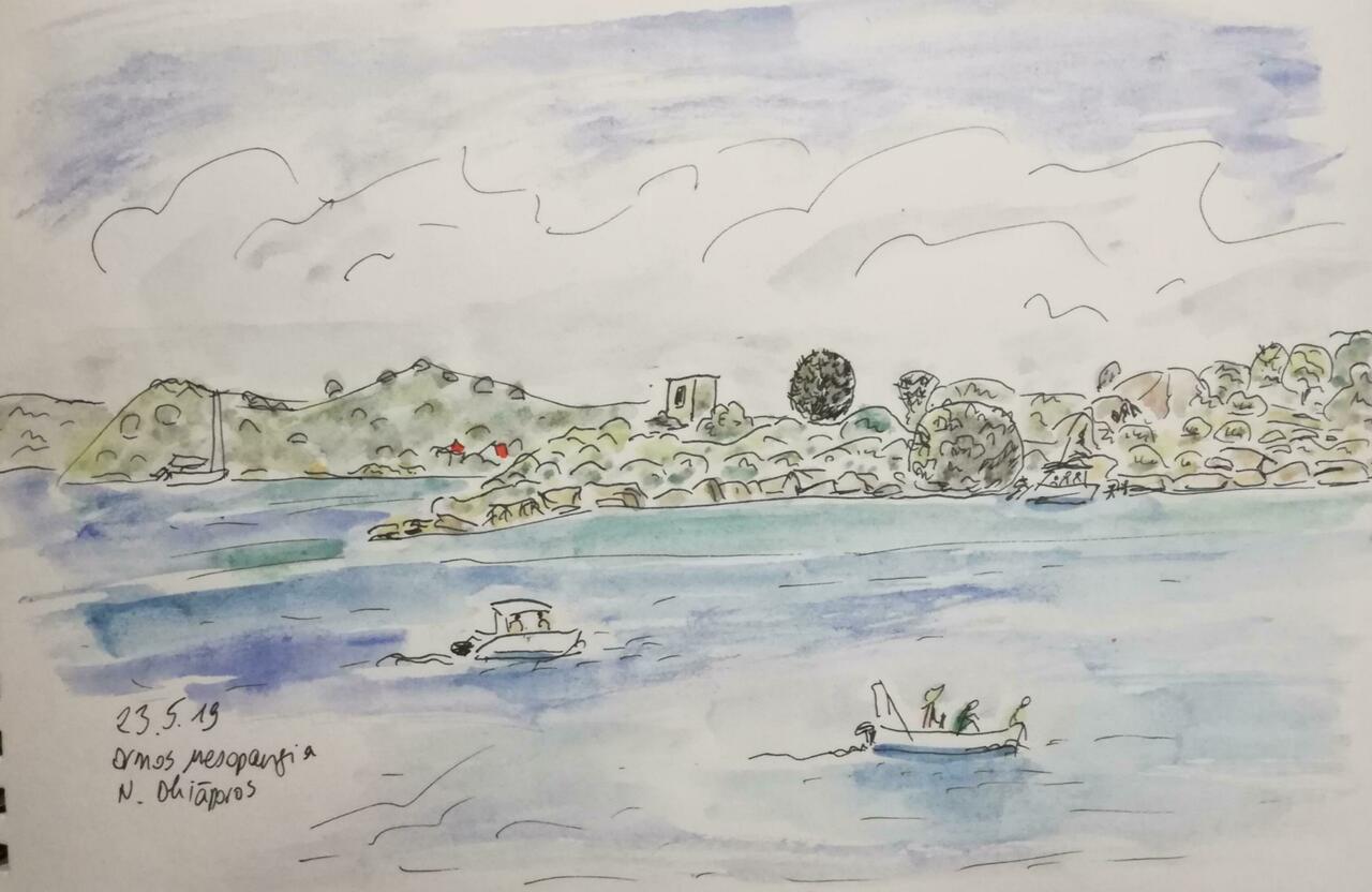 Ormos Mesopangia, so wie eine Bucht sein soll