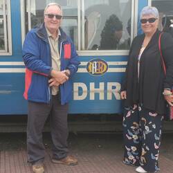 Ready to board the toy train
