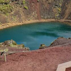A collapsed volcano crater