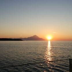 Sonnenaufgang über Berg Athos