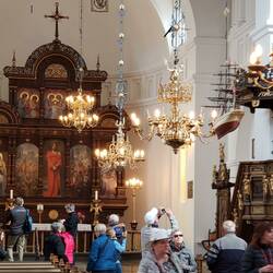 Historic Luthern church dates to 1400..see ship hanging in centre..prayers for sailors
