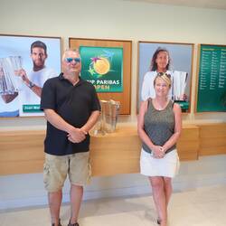 Us & the trophy at Indian Wells Tennis Garden