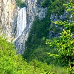 A waterfall along the Sava River