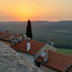 Sunset from the 13th century walls of Motovun